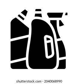 domestic chemical and detergent liquid department glyph icon vector. domestic chemical and detergent liquid department sign. isolated contour symbol black illustration