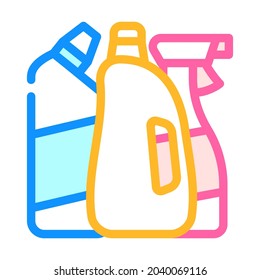 domestic chemical and detergent liquid department color icon vector. domestic chemical and detergent liquid department sign. isolated symbol illustration