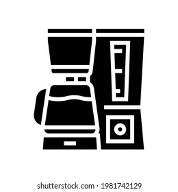 domestic coffee machine glyph icon vector. domestic coffee machine sign. isolated contour symbol black illustration