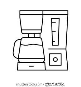 domestic coffee machine line icon vector. domestic coffee machine sign. isolated contour symbol black illustration
