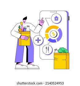 Domestic consumption abstract concept vector illustration. Gross domestic consumption of resources, local distribution, economics, internal use, products sold inside country abstract metaphor.