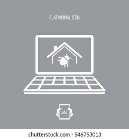 Domestic disinfestation - Vector icon for computer website or application
