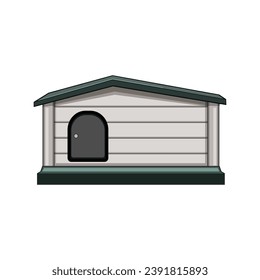 domestic dog house cartoon. young happy, beautiful family, summer outside  sign. isolated symbol vector illustration