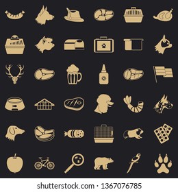 Domestic dog icons set. Simple style of 36 domestic dog vector icons for web for any design