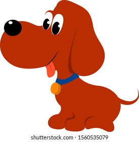 Domestic dog, illustration, vector on white background.