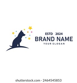 domestic dog logo animal care silhouette design simple modern template