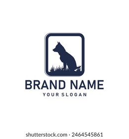 domestic dog logo animal care silhouette design simple modern template