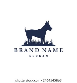 domestic dog logo animal care silhouette design simple modern template