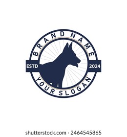 domestic dog logo animal care silhouette design simple modern template