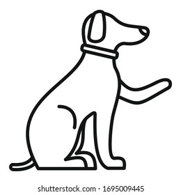Domestic dog training icon. Outline domestic dog training vector icon for web design isolated on white background