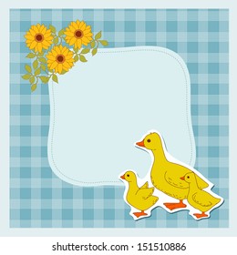 Domestic duck and frame