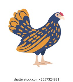 Domestic egg-laying hen vector illustration