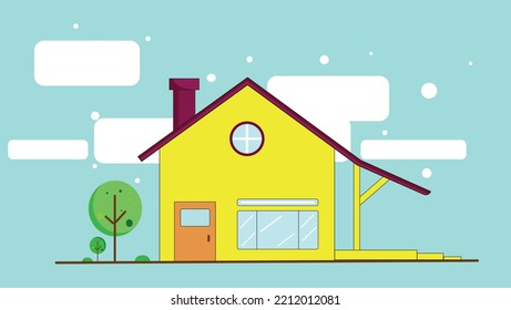 a domestic family member house with a beautiful background