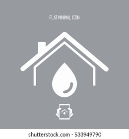 Domestic hydraulic system - Vector web icon