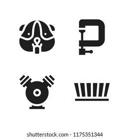 domestic icon. 4 domestic vector icons set. hamster, molded and tools and utensils icons for web and design about domestic theme