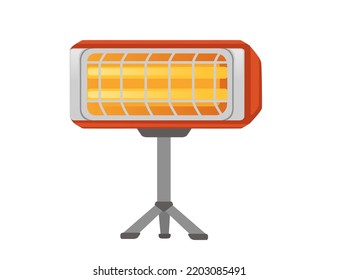 Domestic and industrial air spiral heater vector illustration isolated on white background