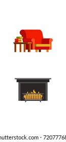 Domestic life icon set