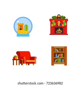 Domestic life icon set