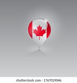 Domestic, local tourism in their own country. National flag CANADA in icon. Recreation, entertainments, excursions, cruises, walks, routes in a place of residence.