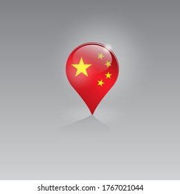 Domestic, local tourism in their own country. National flag CHINA in icon. Recreation, entertainments, excursions, cruises, walks, routes in a place of residence.