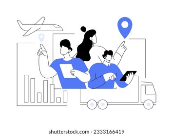 Domestic market abstract concept vector illustration. Group of diverse people in domestic market, export and import business, foreign trade industry, worldwide transportation abstract metaphor.