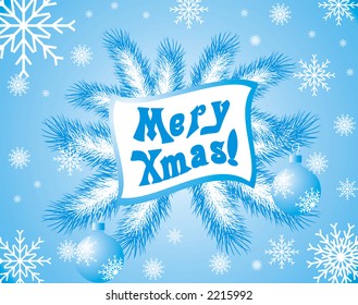 Domestic ornament of a celebratory fur-tree before Christmas or new year