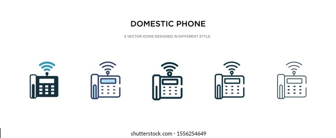 domestic phone icon in different style vector illustration. two colored and black domestic phone vector icons designed in filled, outline, line and stroke style can be used for web, mobile, ui