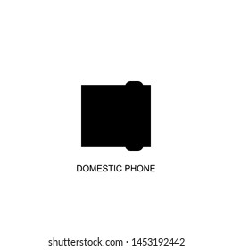 domestic phone icon vector black design