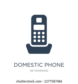 domestic phone icon vector on white background, domestic phone trendy filled icons from Networking collection, domestic phone vector illustration