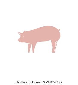 Domestic pig, swine for animal, food, vector illustration