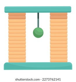 Domestic play house icon cartoon vector. Cat post. Tower pet
