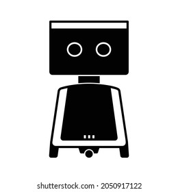 Domestic robot assistant flat vector icon for apps and websites