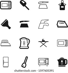 domestic vector icon set such as: window, fridge, glass, broom, electricity, ice, emblem, freeze, wire, old, uniform, mixer, wear, sanitary, floor, vacuum, display, room, coffee, apron, job, estate