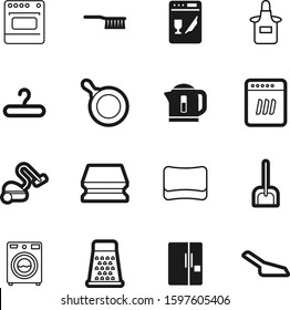 domestic vector icon set such as: fry, cool, teapot, simple, accessory, apron, old, pan, classic, tea, washing, drink, furniture, sale, empty, fashion, cold, restaurant, worker, estate, polish, heat