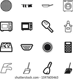 Domestic Vector Icon Set Such As: Women, Wet, Stainless, Frying, Drying, Sanitary, Protective, Pan, Dirt, Contemporary, Machine, Pasta, Bathroom, Floor, Burner, Sieve, Propane, Work, Load, Logo