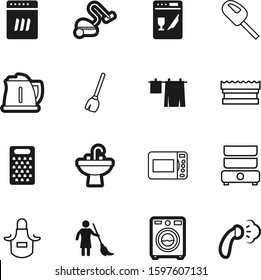 domestic vector icon set such as: retro, toilet, hygiene, brush, microwave, cartoon, iron, cooker, life, faucet, tap, protective, dinner, broomstick, boiler, sweeping, rope, metallic, sweep, cut