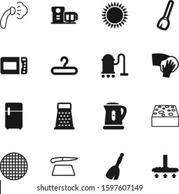 domestic vector icon set such as: hook, drink, wipe, strainer, propane, press, hand, art, meal, power, kettle, cloakroom, classic, soap, hygiene, cloth, flame, blade, smooth, restaurant, thermal