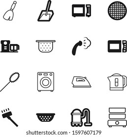 domestic vector icon set such as: front, doodle, device, cloth, litter, modern, sifter, cat, smoothing, feather, sieve, kitten, washing, animal, washer, job, scoop, teapot, tea, style, stick, sand