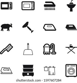domestic vector icon set such as: broom, farm, icons, wet, maid, faucet, nature, lamb, dress, vacuum, dry, agriculture, wool, cooker, toilet, litter, squeegee, pet, natural, front, glass, polish