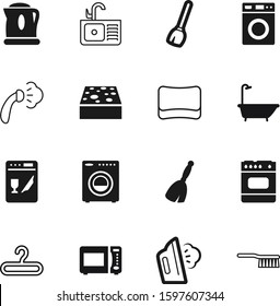 domestic vector icon set such as: fetlock, style, industry, preparation, dish, bake, stove, meal, front, display, shower, kettle, coat, load, blank, drop, electronics, estate, cloakroom, modern