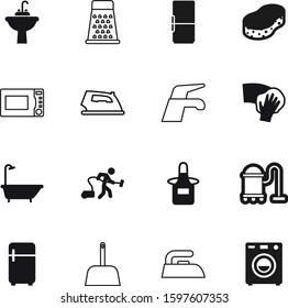 Domestic Vector Icon Set Such As: Mixer, Press, Pet, Washer, Job, Stainless, Pad, Shower, Emblem, Window, Women, Sand, Place, Sanitary, Dirty, Machine, People, Hoover, Message, Shadow, Device