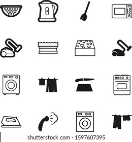 domestic vector icon set such as: cut, pictogram, button, bake, pasta, floor, heat, strainer, interior, kitchenware, chop, boil, breakfast, logo, estate, teapot, wooden, modern, dirty, service, power