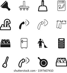 domestic vector icon set such as: ice, mini, messy, metal, sanitary, window, gray, shadow, maid, apron, machine, job, accessory, tap, old, scoop, grater, fresh, dishware, metallic, stainless, sharp