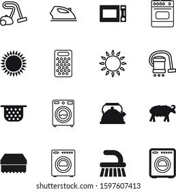 domestic vector icon set such as: accessory, creative, polish, grater, comic, dress, purity, device, logo, strainer, industry, vac, livestock, contemporary, pot, image, tea, bathroom, cuisine