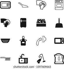 domestic vector icon set such as: polish, toilet, drink, chef, tap, purity, colander, coffee, tea, sponge, pad, metal, retro, heat, strainer, dust, refrigerator, fridge, smoothing, element, dress