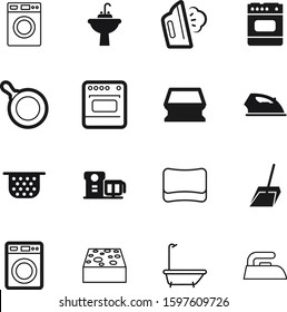domestic vector icon set such as: colander, electronics, pasta, pictogram, handle, electrical, plastic, smoothing, scoop, frying, sand, box, preparation, messy, dinner, utensil, pet, flatiron, pan