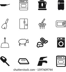 domestic vector icon set such as: mixer, housekeeping, comic, fresh, hygiene, washing, life, hoover, farm, image, teapot, frying, nature, message, wash, modern, drink, creative, cute, scoop, cuisine