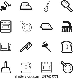 domestic vector icon set such as: job, contemporary, device, washer, industry, pet, floor, cleanup, nobody, indoors, image, sand, messy, box, plastic, button, microwave, shadow, broomstick, kitten