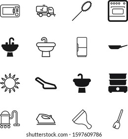 Domestic Vector Icon Set Such As: Professional, Image, Silhouette, Dirt, Graphic, Color, Flame, Natural, Company, Clear, Button, Blue, Propane, Cool, Squeegee, Refrigerator, Gas, Man, Window, Wet