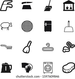 domestic vector icon set such as: kitchenware, coat, freeze, concept, old, ironing, cooler, hanger, electrical, maid, funny, sale, kettle, livestock, chef, stick, wool, pad, classic, tea, tap, rag